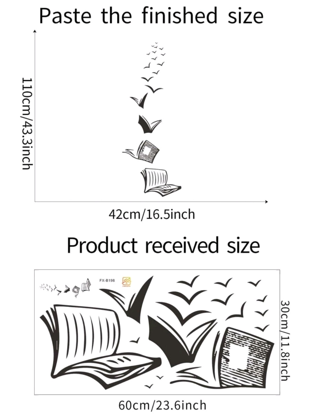 Flying Books Wall Sticker