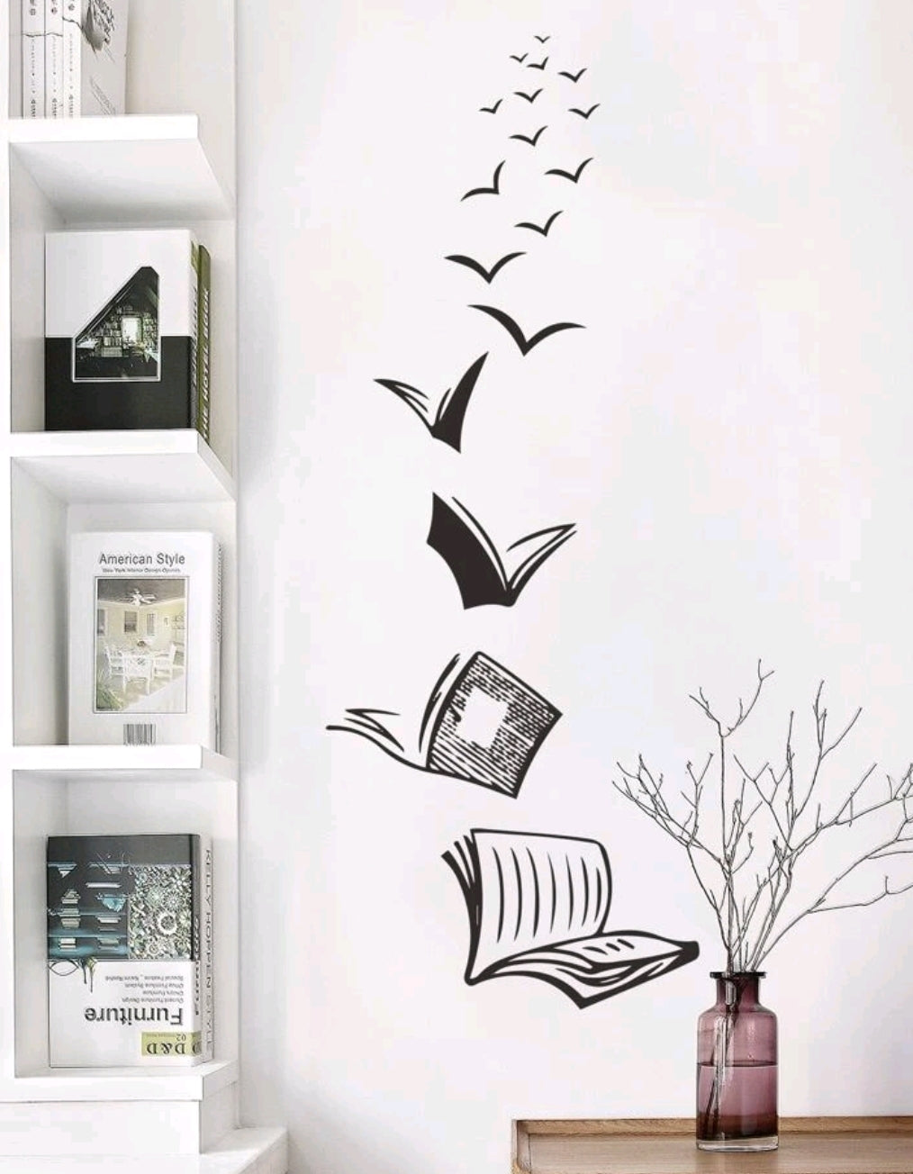 Flying Books Wall Sticker