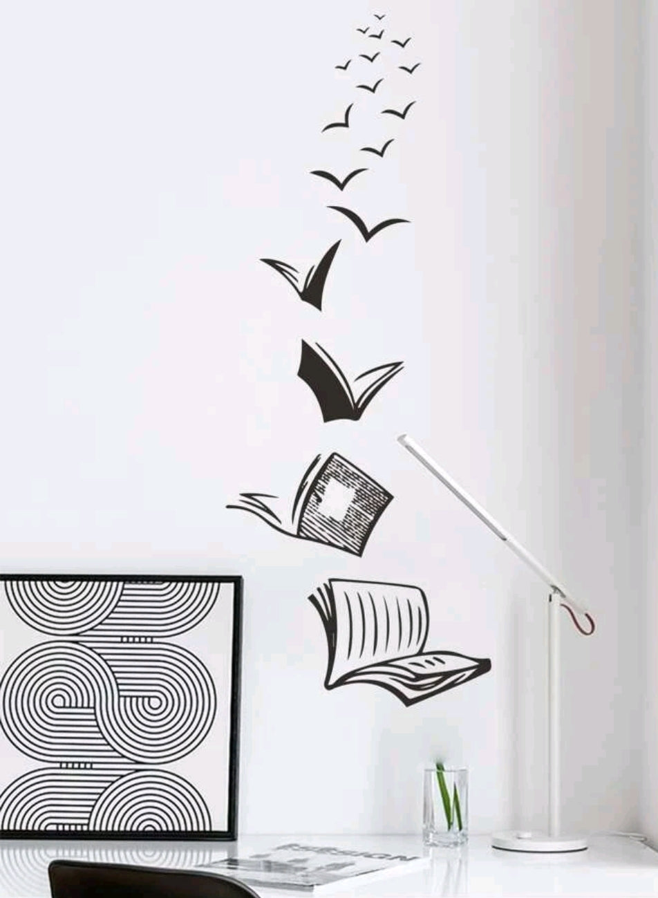 Flying Books Wall Sticker