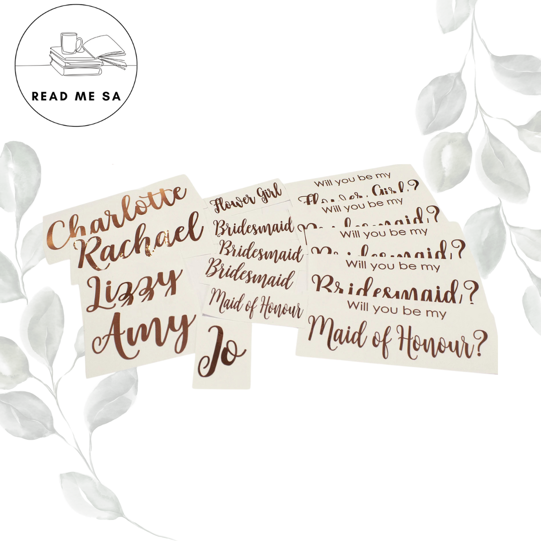 Custom Vinyl Bridesmaids Labels - Pack of 18 Script Font