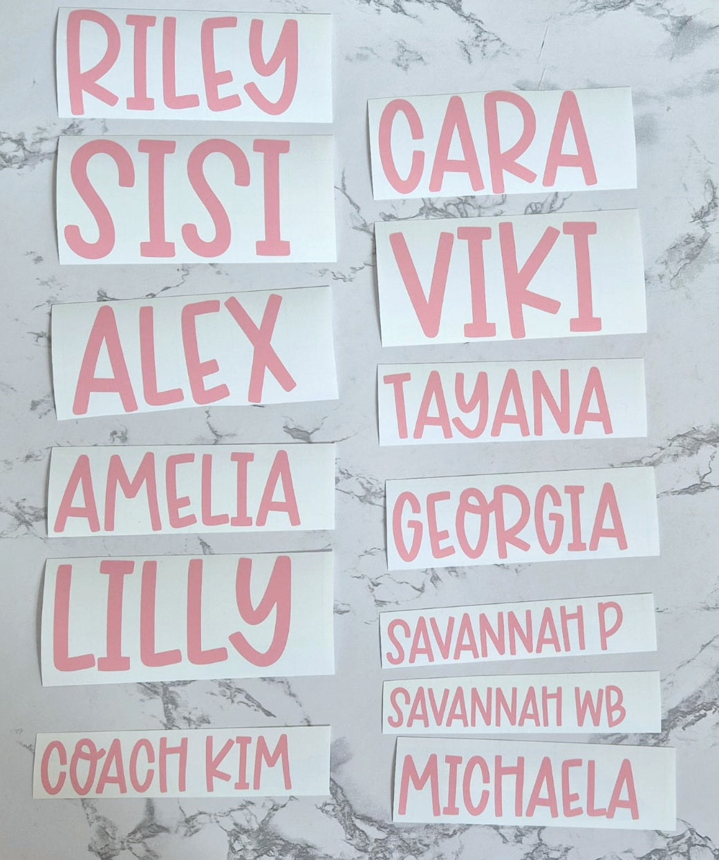 Custom Vinyl Name Labels